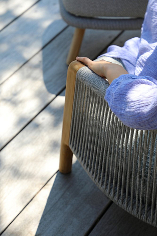 Лаунж зона (диван и столики) Brafritid Avesta серый, тик/алюминий/веревка, садовая мебель