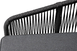 Диван модульный 4SIS Канны, каркас темно-серый (RAL7024) муар, роуп темно-серый, ткань темно-серая 027, садовая мебель