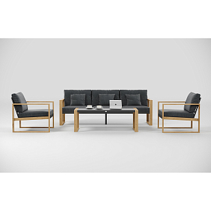 Лаунж зона Gardenini Premium Elegante Long Карбон / Антрацит, садовая мебель