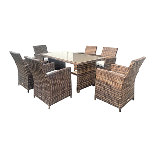 Обеденный комплект Lite Fiona коричневый для дачи Обеденный комплект Lite Fiona коричневый, садовая мебель