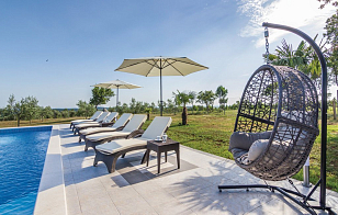 Шезлонг с матрасом GS 1009 (Fiji) Siesta Contract Цвет: коричневый, слоновая кость, садовая мебель