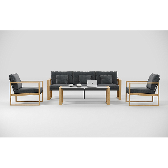 Лаунж зона Gardenini Premium Elegante Long Карбон / Антрацит 