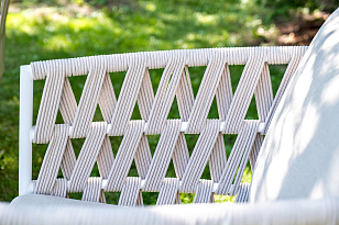 Лаунж-зона 4SIS Диего 4-местная, каркас алюминиевый белый, роуп бежевый, садовая мебель