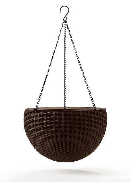 Кашпо Keter под ротанг подвесное Hanging Sphere Planter коричневый 