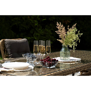 Обеденная группа 4SIS Цесена Цвет: соломенный для дачи Обеденная группа 4SIS Цесена Цвет: соломенный, садовая мебель