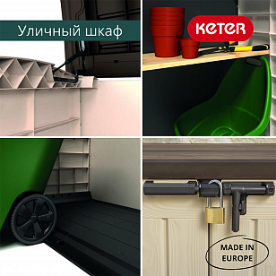 Уличная тумба Keter Store it out Arc 1200 л для дачи Уличная тумба Keter Store it out Arc 1200 л, садовая мебель