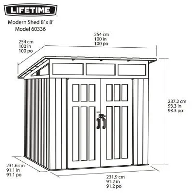 Пластиковый сарай Lifetime WoodLook 8.3 х 8.3 