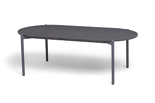 Лаунж-зона 4SIS Канны 4-местная со столиком Диего, цвет "серый гранит", роуп темно-серый, ткань темно-серая, садовая мебель