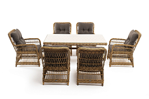 Обеденная группа 4SIS Цесена Цвет: соломенный для дачи Обеденная группа 4SIS Цесена Цвет: соломенный, садовая мебель