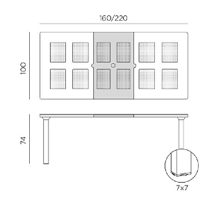 Стол раздвижной Nardi Levante Цвет: антрацит, садовая мебель