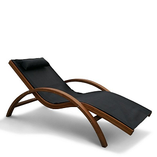 Лежак из дерева Lite Monte Carlo Black, садовая мебель