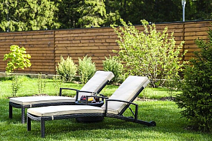 Раскладной лежак для пляжа Joygarden Milano коричневый, садовая мебель