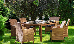 Обеденная группа Joygarden Mykonos тик, садовая мебель