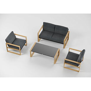 Лаунж зона Gardenini Premium Elegante Carbon Anthracite, садовая мебель
