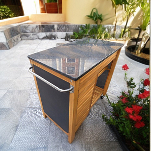 Столик для барбекю из акации Lite Kitchen natur, садовая мебель