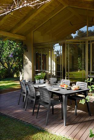 Стол Keter Lima графит для дачи Стол Keter Lima графит, садовая мебель