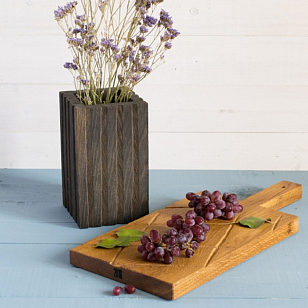 Набор "Хлеб" разделочная доска + ваза Цвет: светлый + тёмный, товары для загородного дома