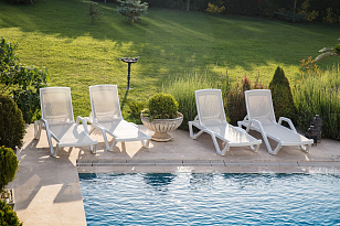 Шезлонг Tilia Shell без подлокотников Цвет Белый айвори, хаки, садовая мебель