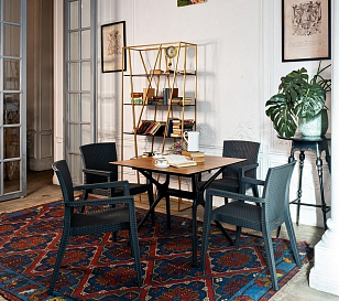 Пластиковый стул Montana темно-серый для дачи Пластиковый стул Montana темно-серый, садовая мебель