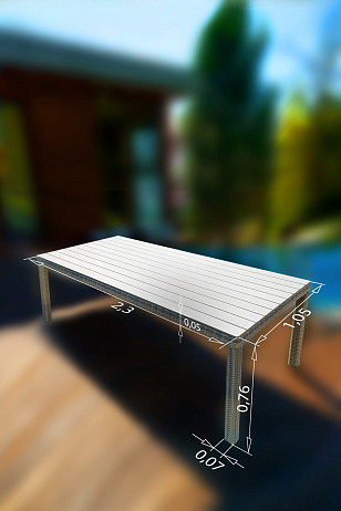 Обеденный стол Lite Venezia 320 серый, садовая мебель