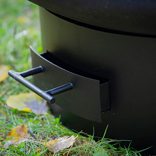 Чугунная чаша на круглом металлическом основании Concretika Iron D 80 с зольником для сада и загородного дома Чугунная чаша на круглом металлическом основании Concretika Iron D 80 с зольником, уличное оборудование