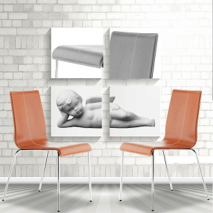 Стул офисный Pedrali Kuadra Цвет: темно-рыжий для дачи Стул офисный Pedrali Kuadra Цвет: темно-рыжий, садовая мебель