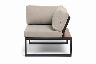 Модуль угловой 4SIS Тулон, цвет "дуб", каркас черный муар, ткань бежевая, садовая мебель