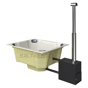 Купель с печкой террасная Baltresto Quattro Terras 2 х 1.7 м белый, уличное оборудование