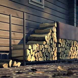 Дровница металлическая с чехлом для сада и загородного дома Дровница металлическая с чехлом, уличное оборудование