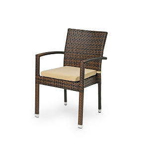 Плетеный стул Joygarden Milano темно-коричневый для дачи Плетеный стул Joygarden Milano темно-коричневый, садовая мебель