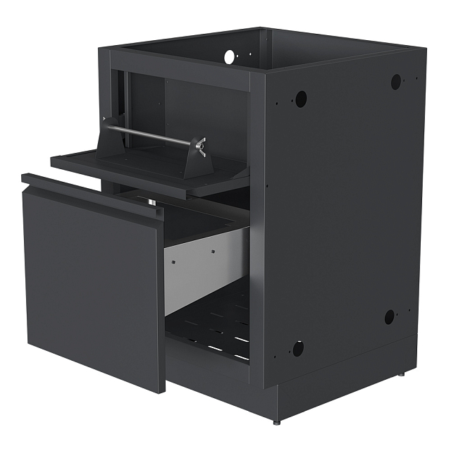 Тумба для мусора Napoleon с держателем бумажных полотенец Черная