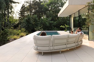 Лаунж зона (диван и парные столики) Brafritid Gotland бежевый, алюминий, садовая мебель