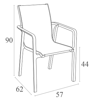 Кресло Siesta Contract Pacific Цвет: бежевый для дачи Кресло Siesta Contract Pacific Цвет: бежевый, садовая мебель