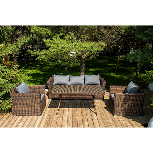Обеденная группа 4SIS Моккачино, цвет коричневый, садовая мебель