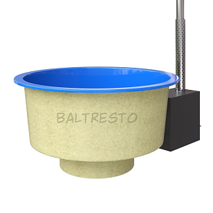 Купель с печкой террасная Baltresto Round Terras Ø1.8 м синяя, уличное оборудование