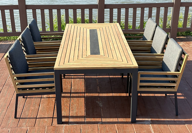 Стол Ideal Patio Egmont 220 Цвет: темно-серый, натуральный 