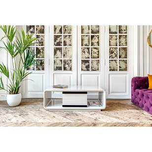 Столик-тумба журнальный Paoli Velvet Цвет: серый беж, товары для загородного дома