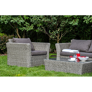 Лаунж-зона 4SIS Капучино Сингл (гиацинт), цвет графит для дачи Лаунж-зона 4SIS Капучино Сингл (гиацинт), цвет графит, садовая мебель