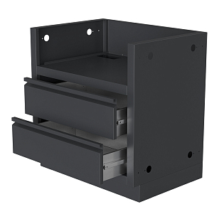 Тумба-основание гриля Bull Bison c 2-мя выдвижными ящиками Черная для сада