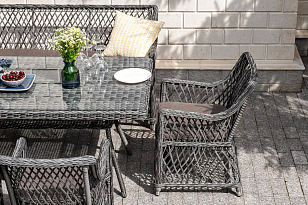 Обеденная группа 4SIS Катания на 6 персон, цвет графит, садовая мебель