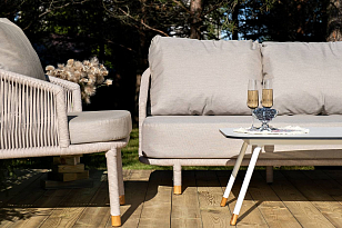 Лаунж-зона 4SIS Верона 5-местная, каркас белый, роуп бежевый, садовая мебель