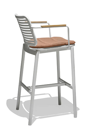 Кресло барное с подушкой Tagliamento Armona Цвет: белый, терракотовый, садовая мебель