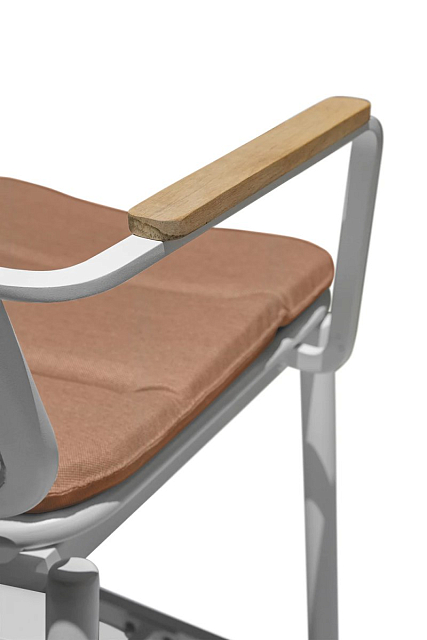 Кресло барное с подушкой Tagliamento Armona Цвет: белый, терракотовый 