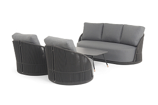 Лаунж зона 4SIS Монтелла 5-местная, цвет темно-серый, садовая мебель