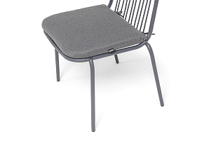 Стул 4SIS Кастелло из роупа, каркас темно-серый (RAL7024) муар, ткань темно-серая 027 для дачи Стул 4SIS Кастелло из роупа, каркас темно-серый (RAL7024) муар, ткань темно-серая 027, садовая мебель