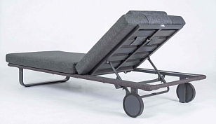 Шезлонг КОСТА С на колесах, каркас карбон, матрас маренго (с подушкой), садовая мебель