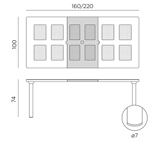 Стол раздвижной Nardi Libeccio Цвет: тортора, садовая мебель