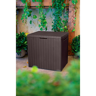 Ящик для хранения с крышкой Keter City 113 л коричневый для дачи Ящик для хранения с крышкой Keter City 113 л коричневый, садовая мебель