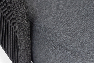 Диван модульный 4SIS Верона, каркас темно-серый муар, роуп темно-серый, ткань темно-серая, садовая мебель