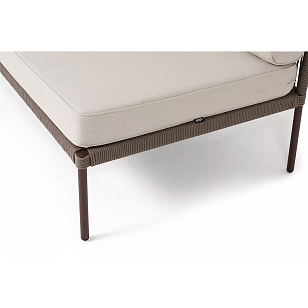 Модуль правый 4SIS Канны, каркас коричневый (RAL8016) муар, роуп коричневый, ткань бежевая 035, садовая мебель